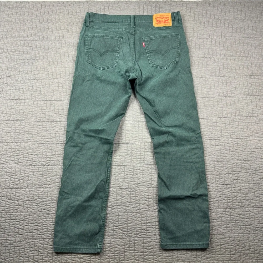 Levis 511 Slim Fit Jeans Mens 34x30 (35x29) Forest Green Pants Faded Distressed